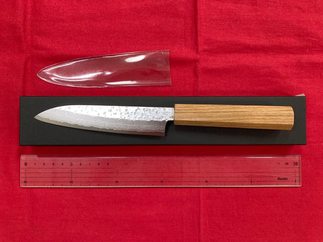 越前打刃物 黒崎真作 ペティナイフ 瑞風 ダマスカス33層仕上げ 135mm