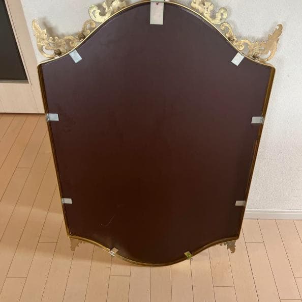 ゴールド　壁掛け鏡　鏡　アンティーク　ミラー　アンティークミラー