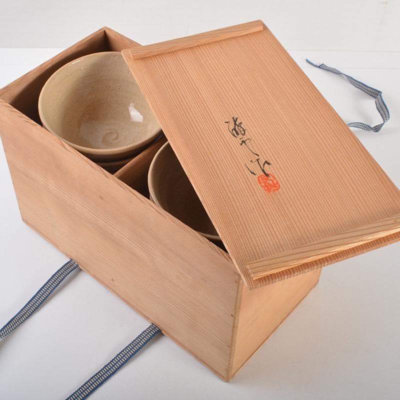 ちゃちゃさん様専用 瀬戸焼陣出窯 澤田酔云作 数茶碗 十客共箱 V