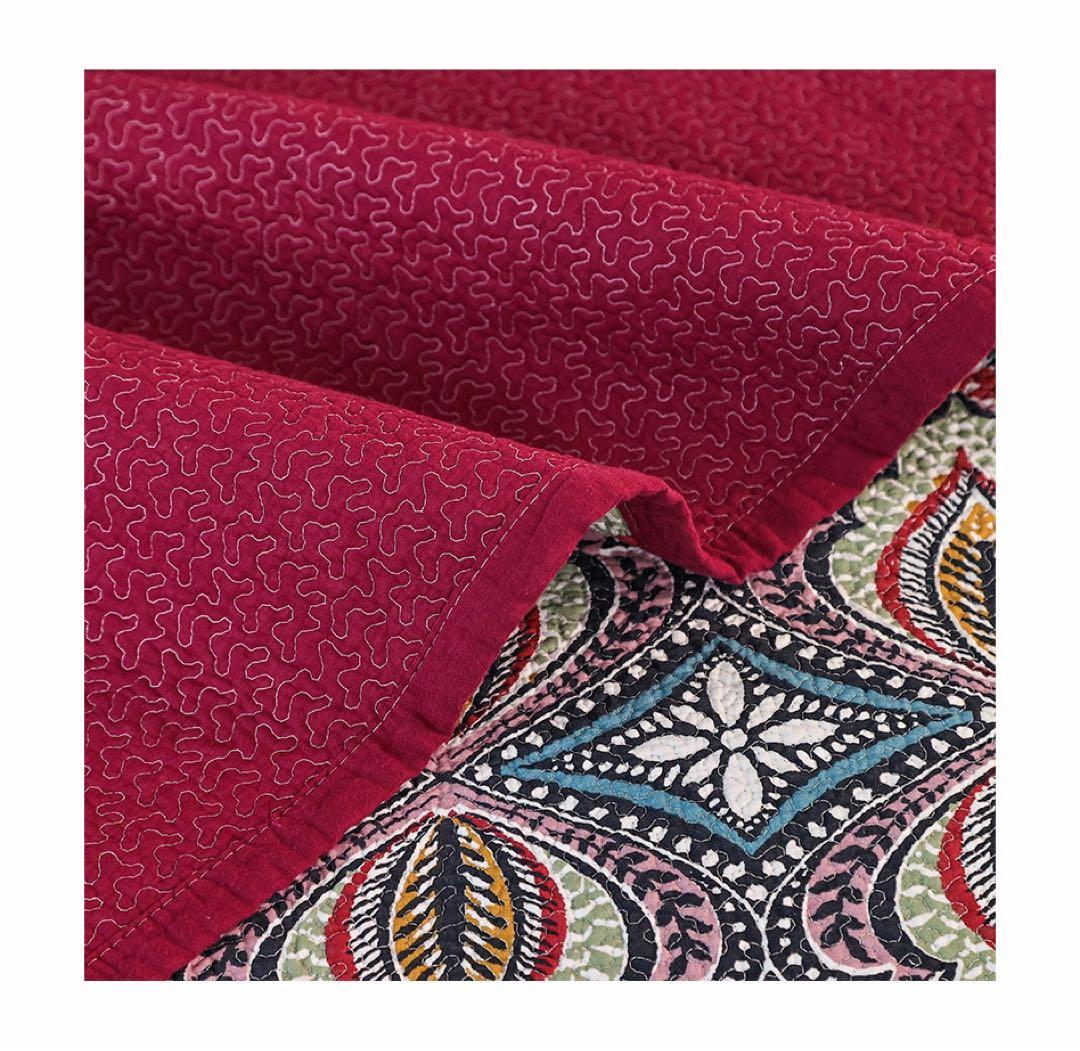 キルトベッドカバー3点セット綿マルチカバー キルティング 134