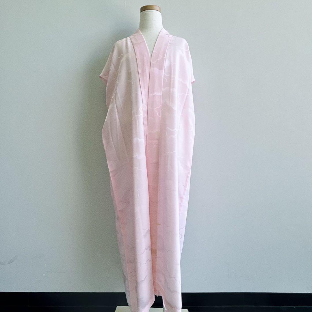 セット　七五三７歳女の子　着物＆袋帯＆袖なし長襦袢＆小物　青　蝶バラ金糸　孔雀