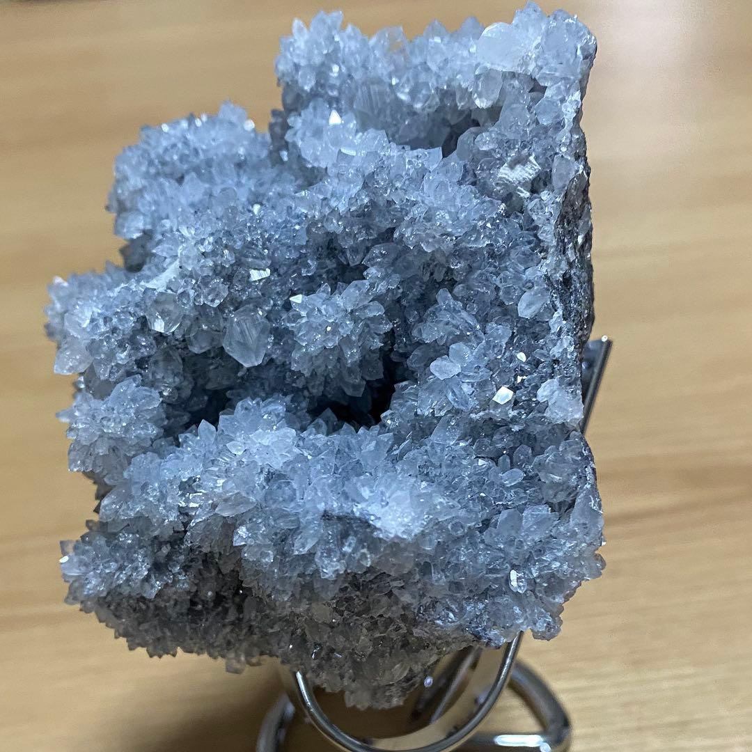 オススメ‼︎水晶　クラスター　お花満開♡大　シルバー台座つき‼︎