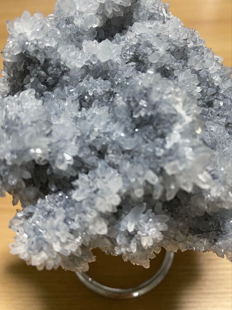 オススメ‼︎水晶　クラスター　お花満開♡大　シルバー台座つき‼︎