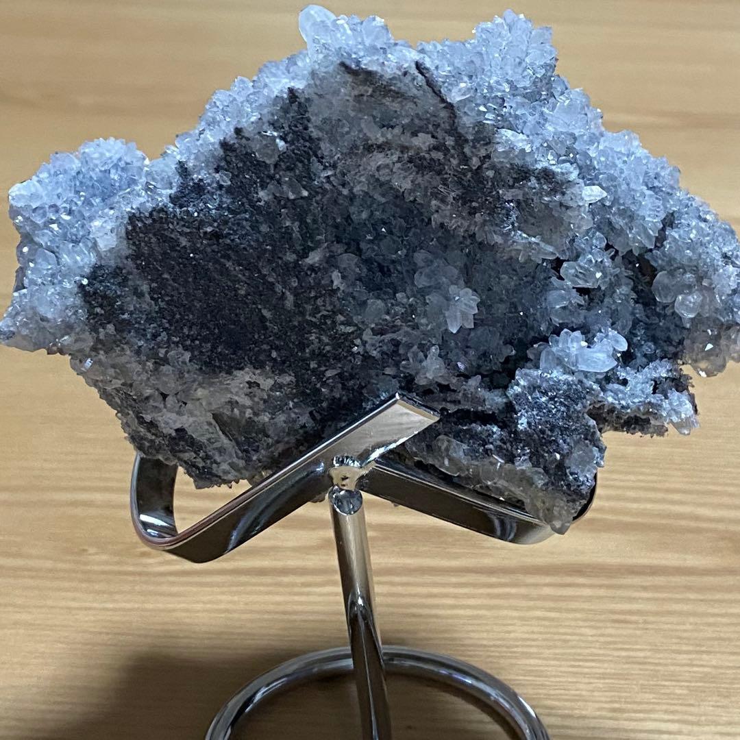 オススメ‼︎水晶　クラスター　お花満開♡大　シルバー台座つき‼︎