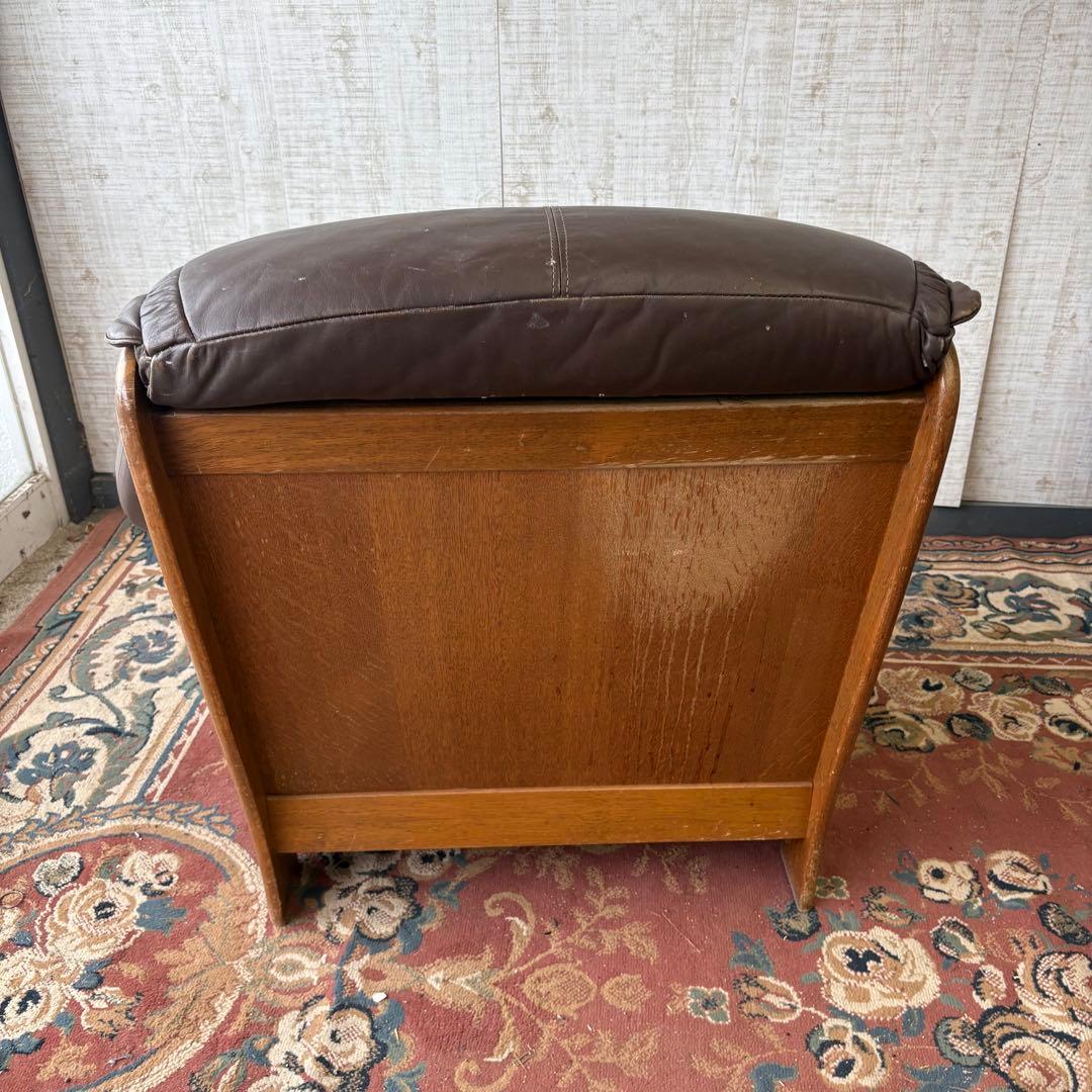 北欧レトロ オランダアンティーク オーク材 無垢材 レザーソファー アームチェア