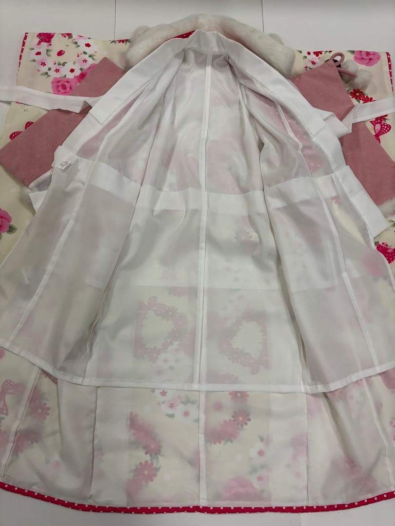 七五三　女の子　着物被布セット　SEIKO MATUDA 薔薇　リボン