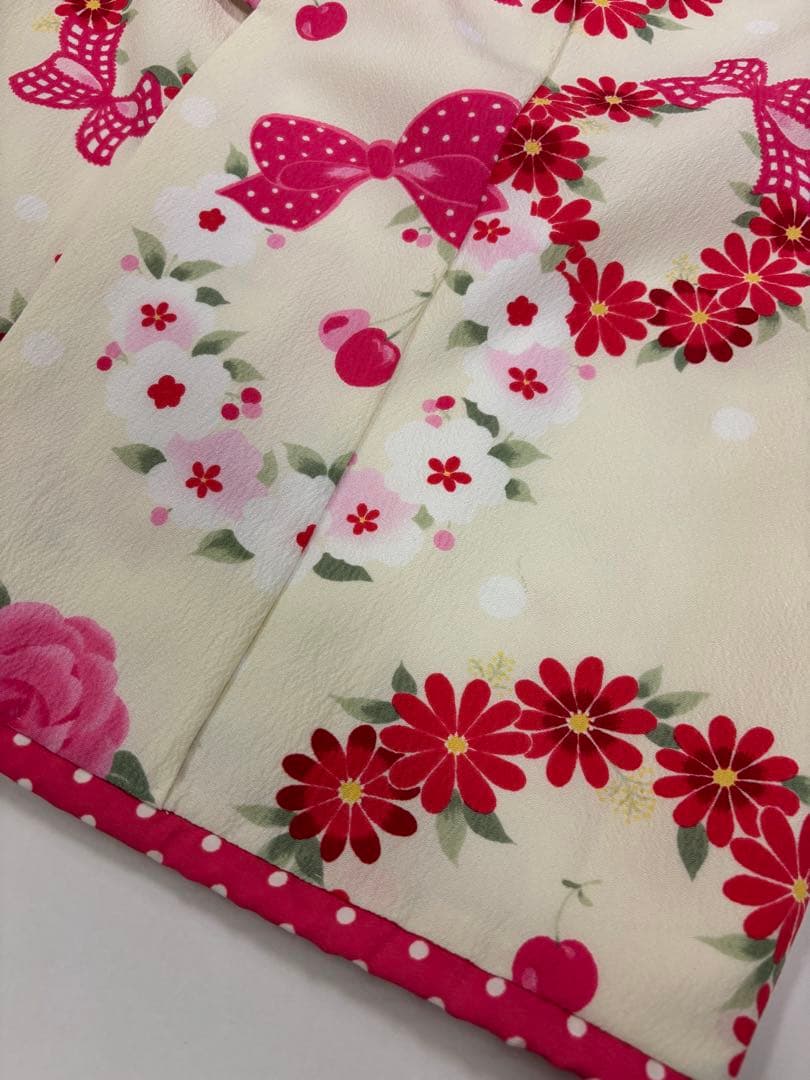 七五三　女の子　着物被布セット　SEIKO MATUDA 薔薇　リボン