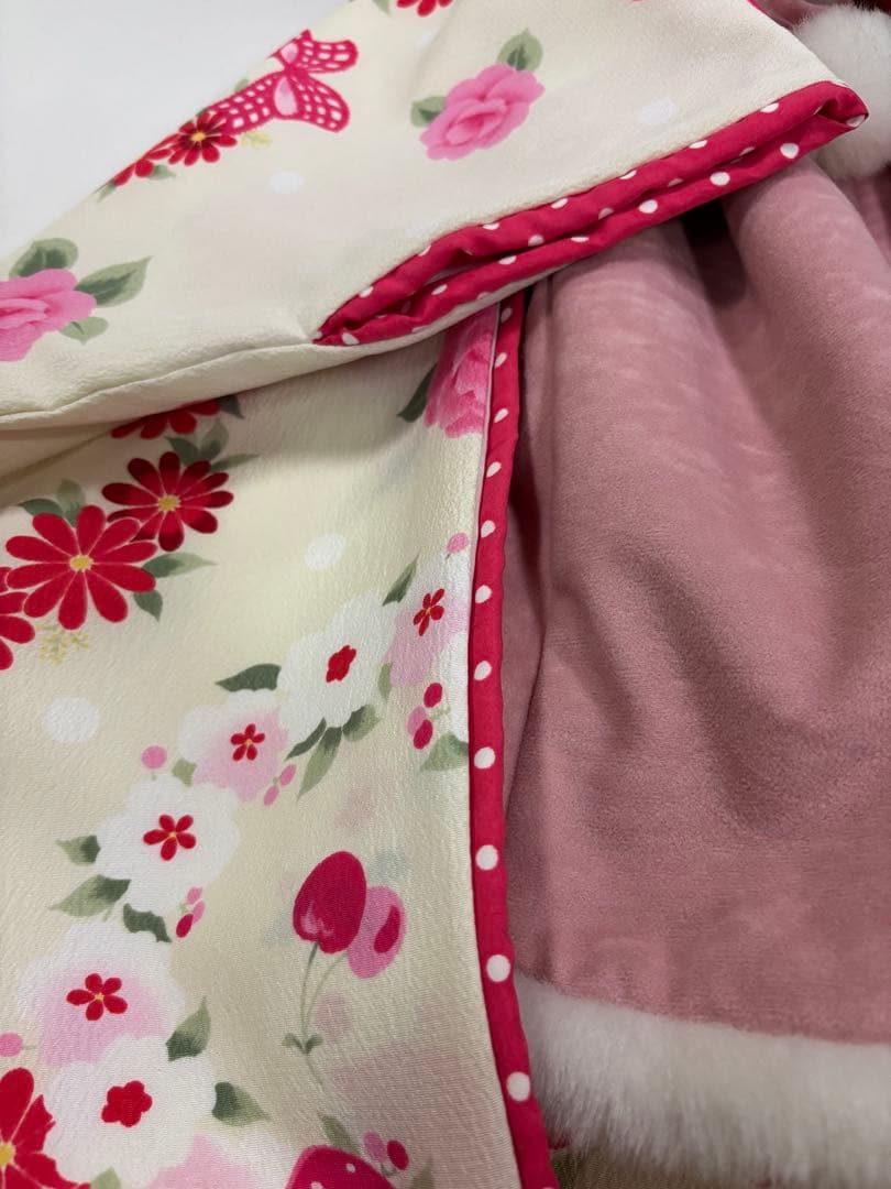 七五三　女の子　着物被布セット　SEIKO MATUDA 薔薇　リボン