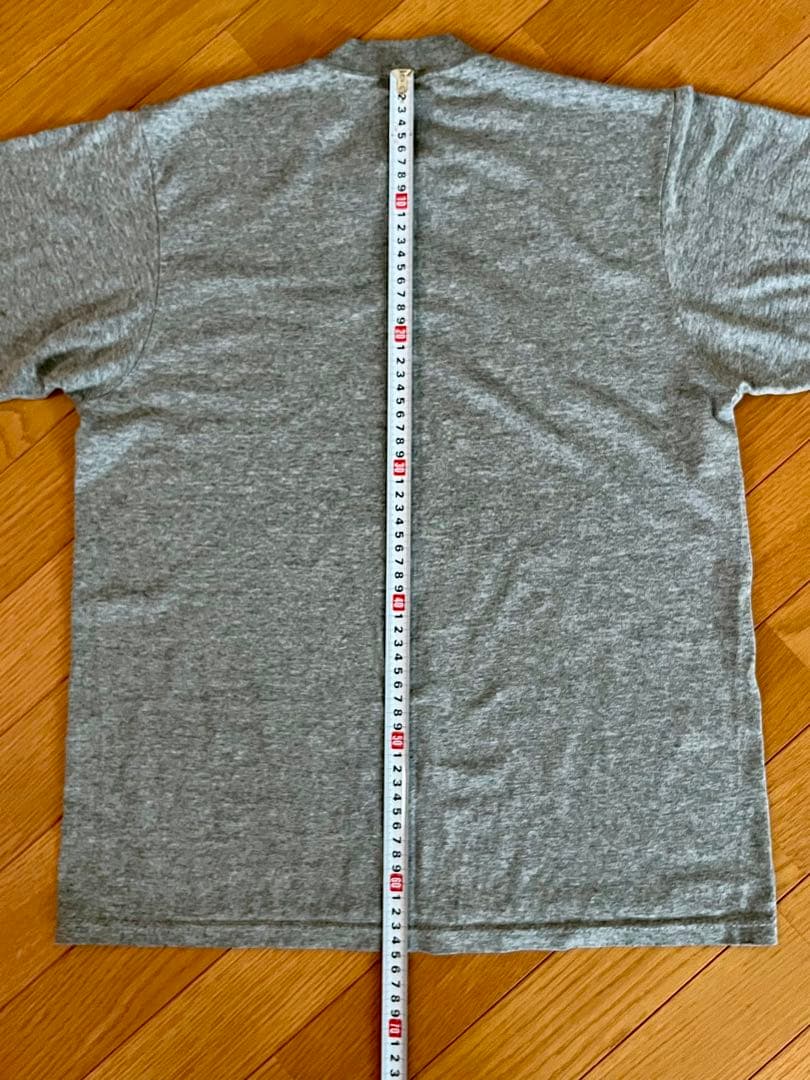 90's U.S.M.C. 油性プリント 霜降りグレー 袖シングル Teeシャツ