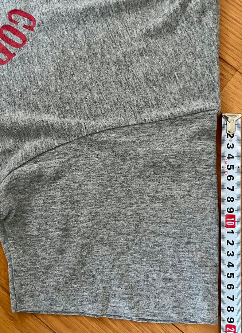 90's U.S.M.C. 油性プリント 霜降りグレー 袖シングル Teeシャツ