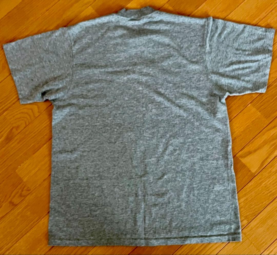 90's U.S.M.C. 油性プリント 霜降りグレー 袖シングル Teeシャツ