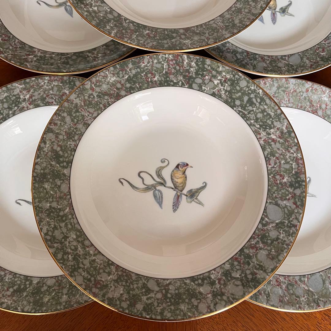 【黒壺美品】ウェッジウッド★ハミングバード★深皿　6枚