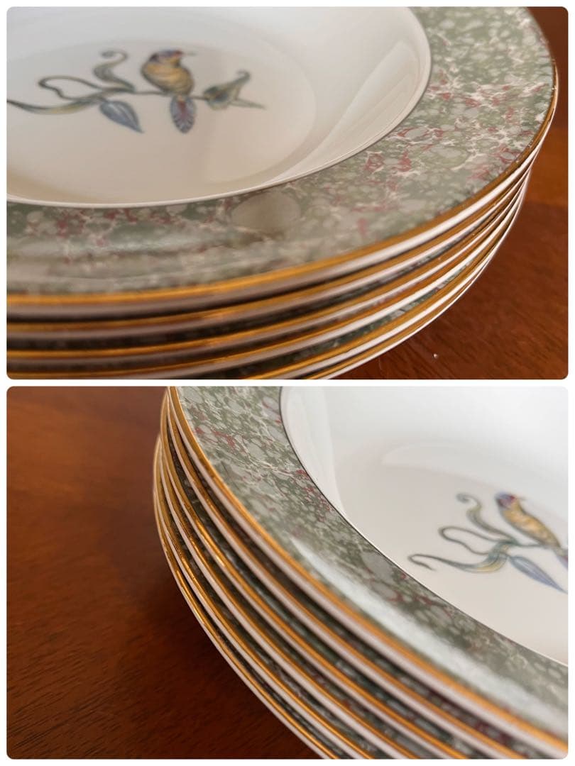 【黒壺美品】ウェッジウッド★ハミングバード★深皿　6枚