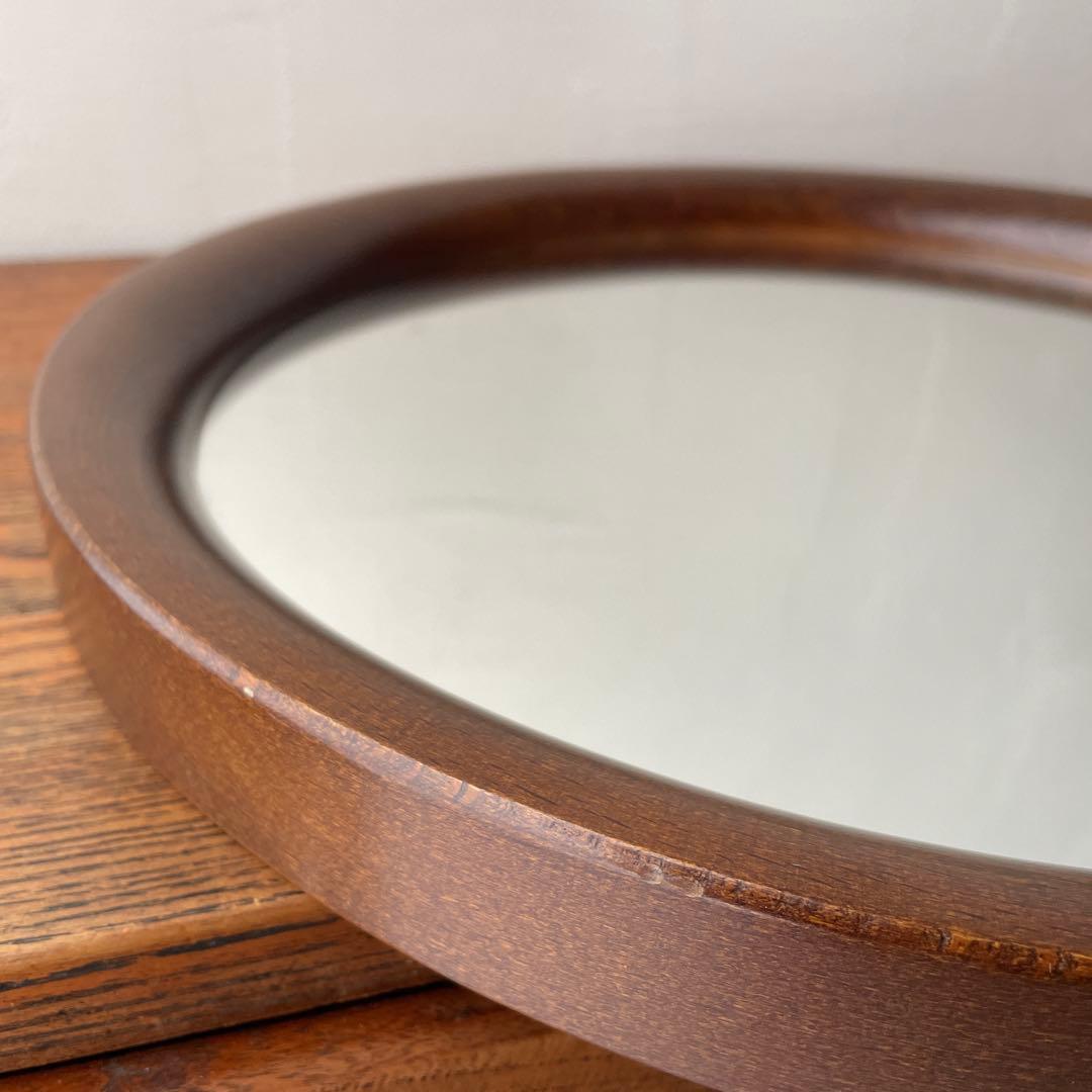 柳宗理　秋田木工　木製　壁掛けミラー　壁掛け鏡 円形　直径約40cm