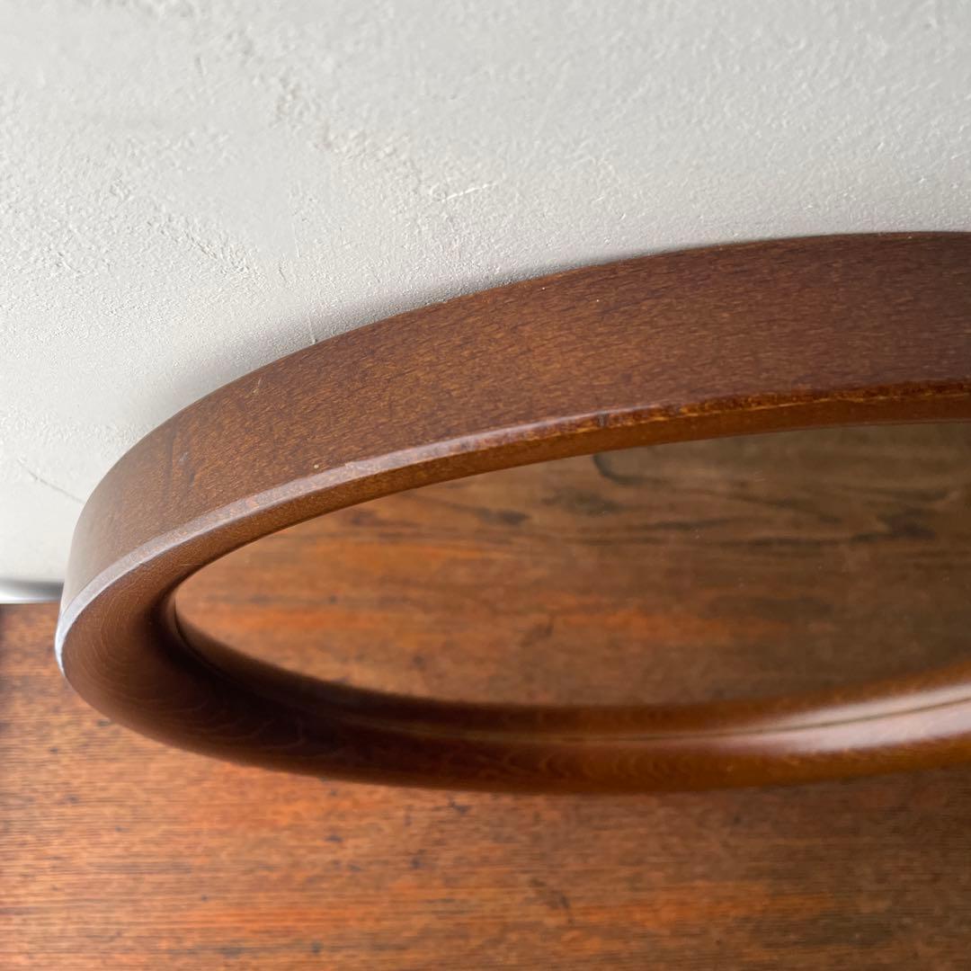 柳宗理　秋田木工　木製　壁掛けミラー　壁掛け鏡 円形　直径約40cm