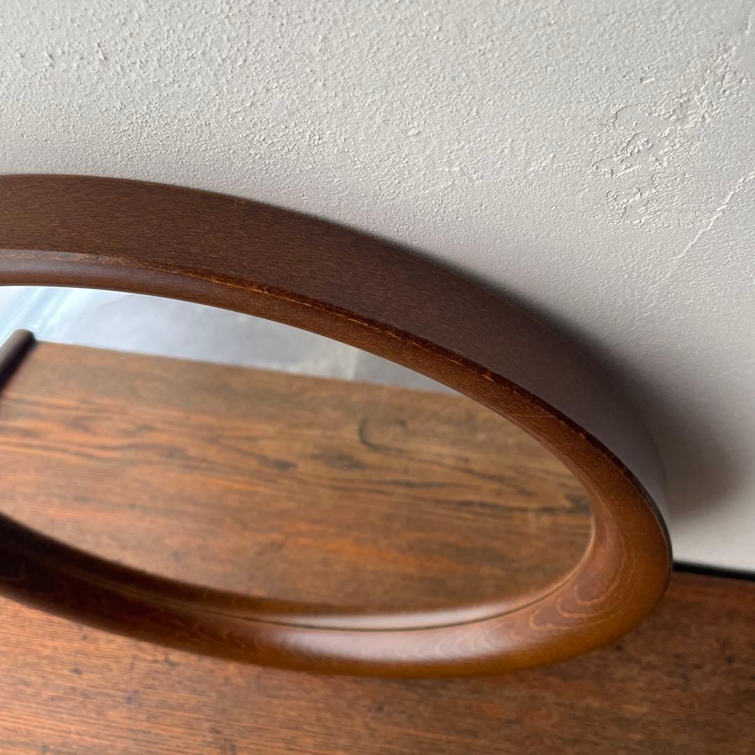 柳宗理　秋田木工　木製　壁掛けミラー　壁掛け鏡 円形　直径約40cm