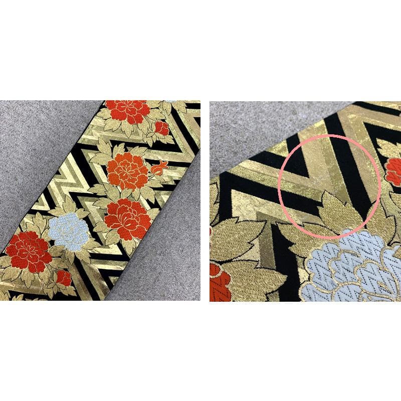 512ag62□七五三 七歳 女児 着物&袋帯 金彩 扇 流水に花□美品