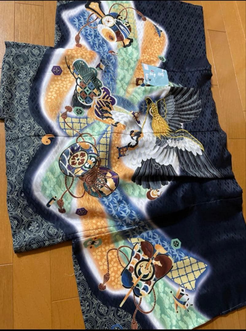 753★5歳男の子お祝い着★10点★羽織り★袴★草履★着物セット