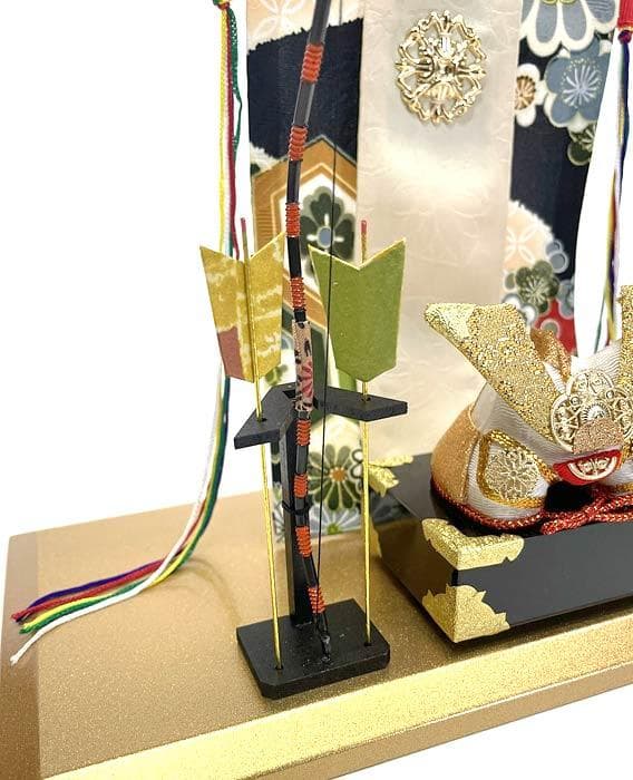 金色兜飾り（弓太刀付）　五月人形兜飾り　端午の節句卓上飾り リュウコドウ 龍虎堂