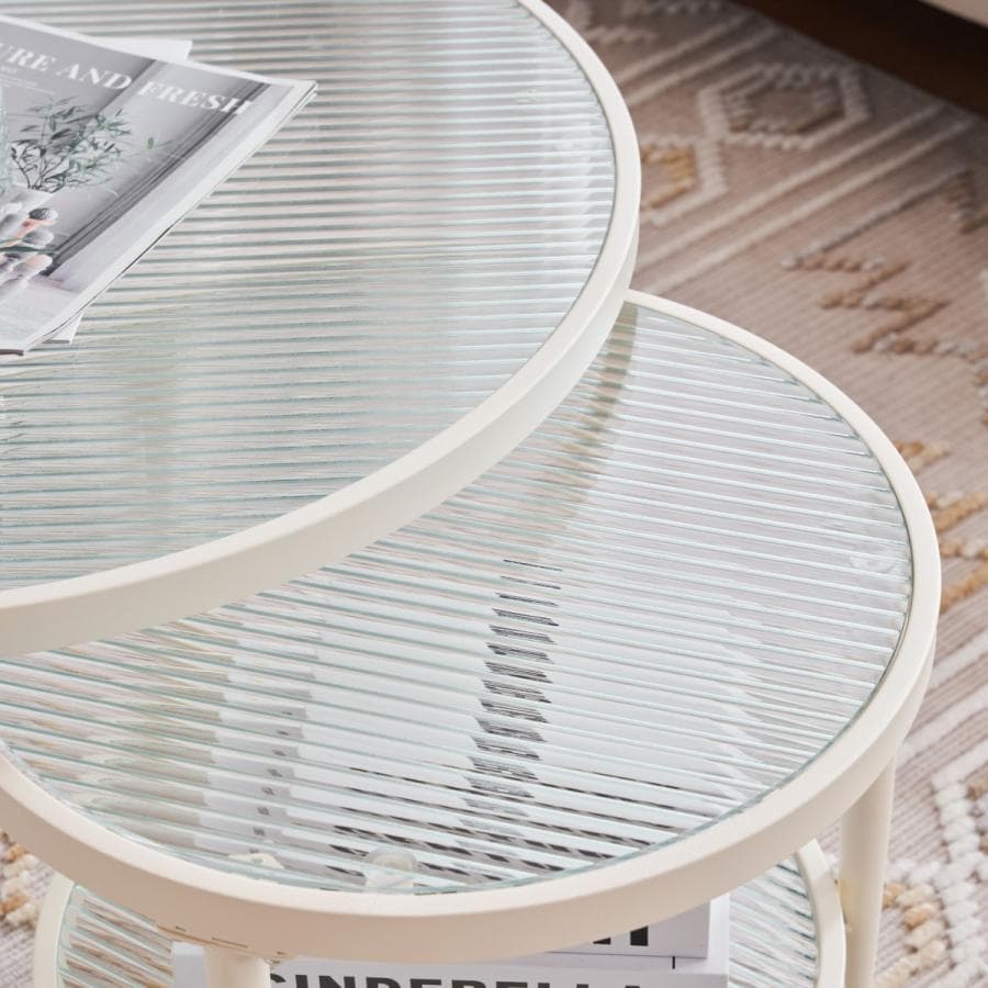 新品ガラステーブル 2点セット センターテーブル ローテーブル 1635-160