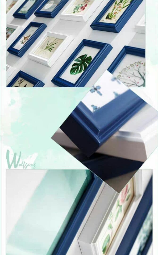 実木の写真立てのアイデアの壁の応接間の装飾画は壁の写真立てを掛けて穴を開けない