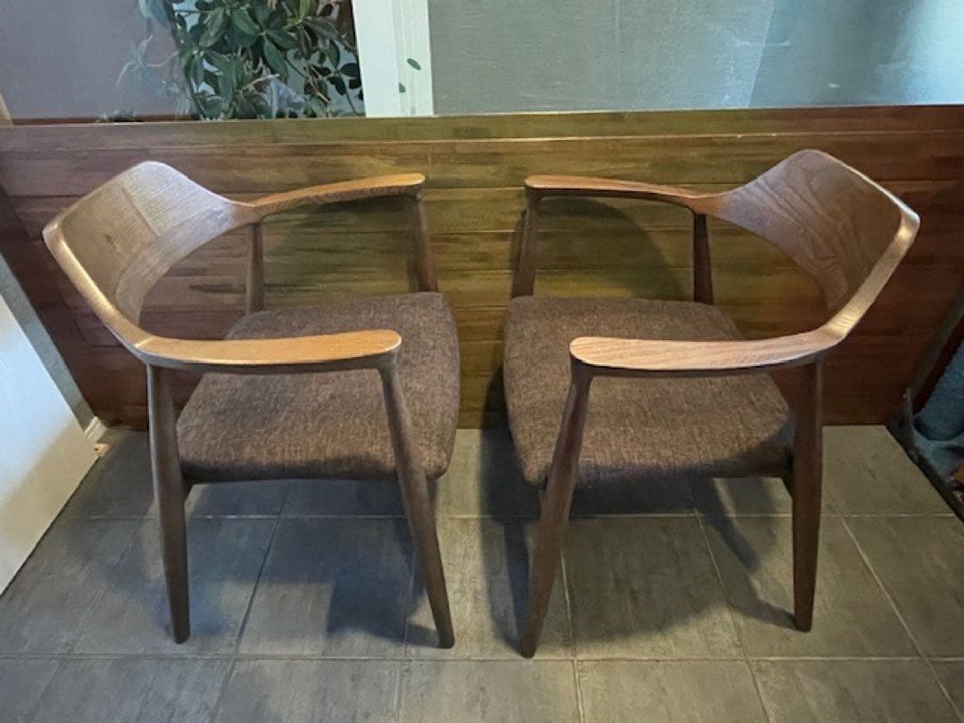 こんねこん12■タモ無垢材/天然木 アームチェア/ダイニングチェア■A