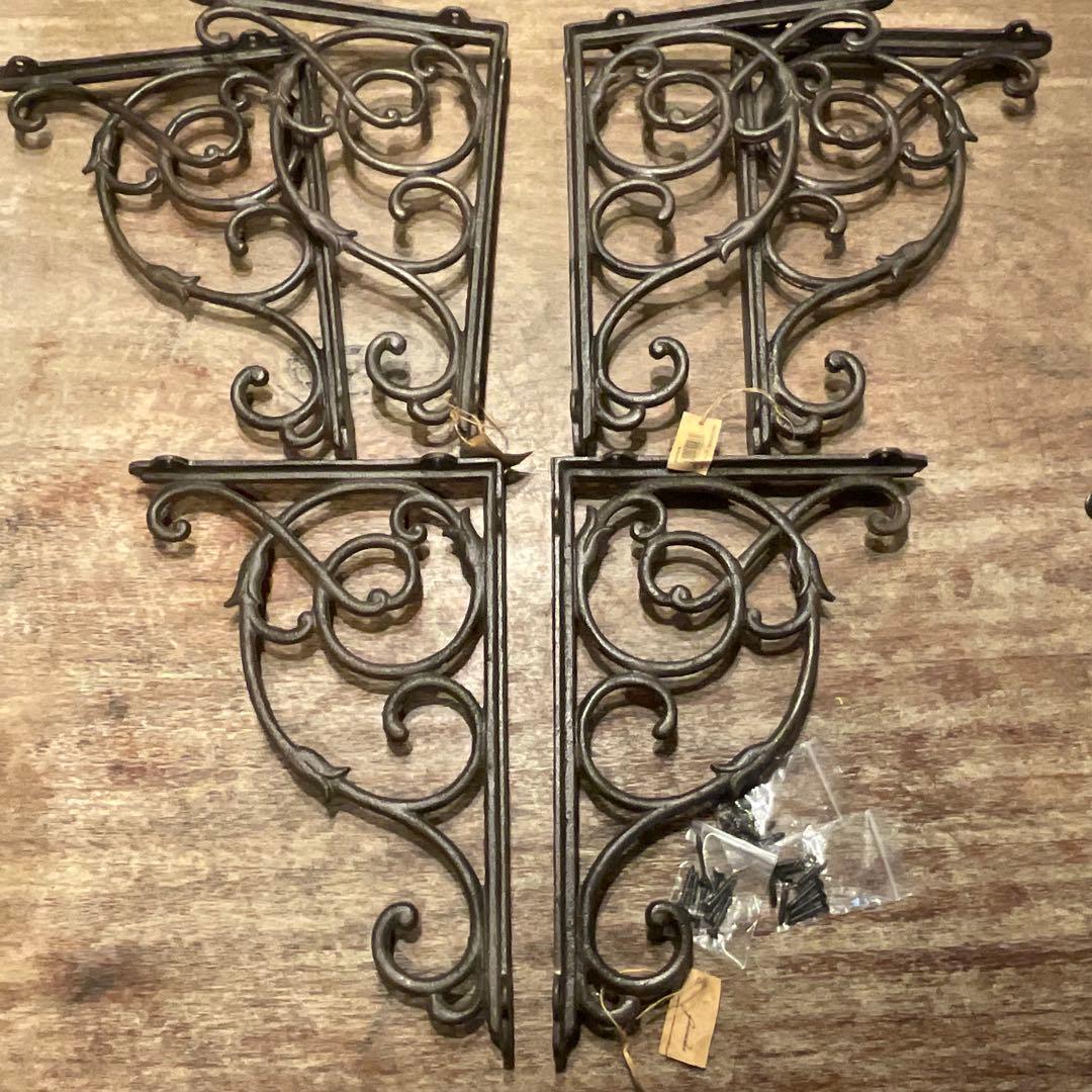 棚受け アイアン ブラケット 大 W40×D330×H220 オシャレ 6個