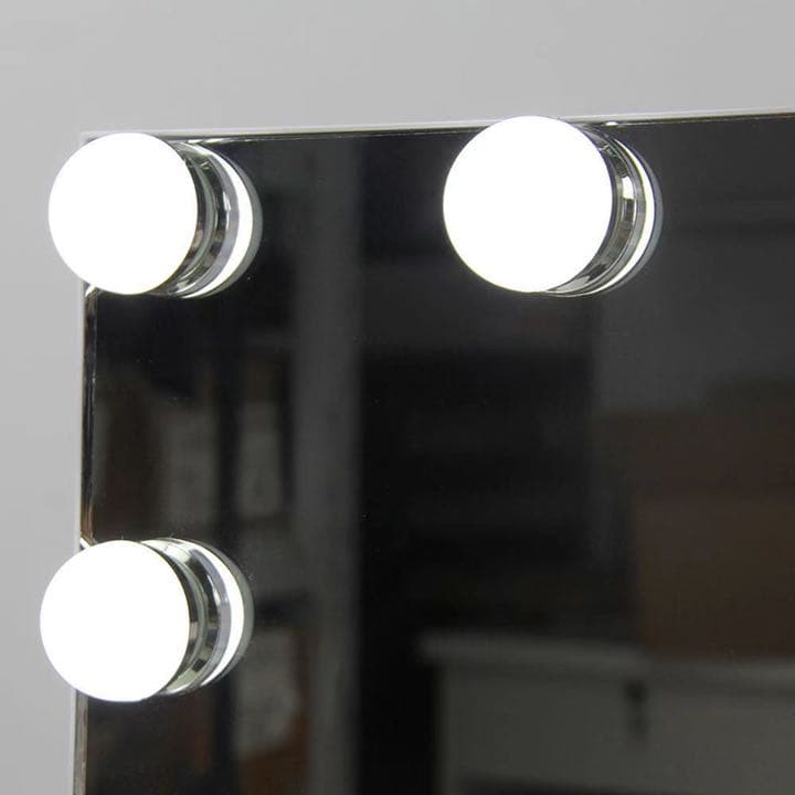 女優ミラー 人気 LED ハリウッドミラー 電球風　ホワイト　60*50cm