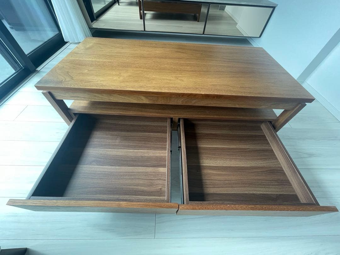 木製センターテーブル 引き出し2つ