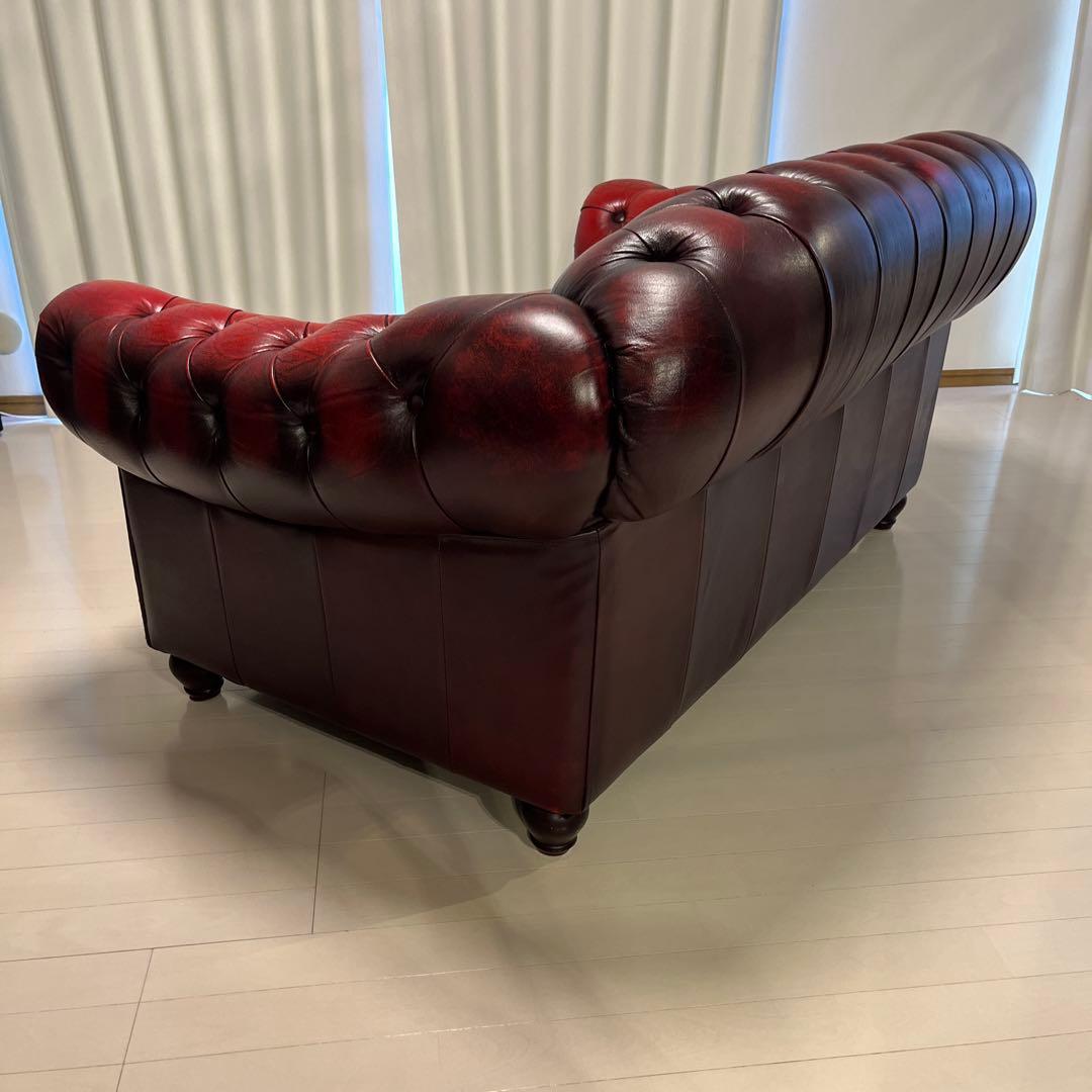 チェスターフィールド　ソファ　2人掛け　本革　ヴィンテージ