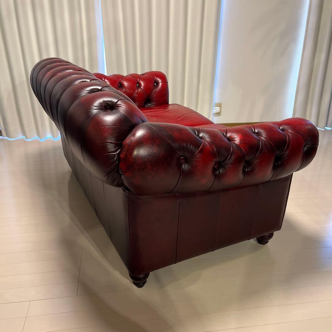 チェスターフィールド　ソファ　2人掛け　本革　ヴィンテージ