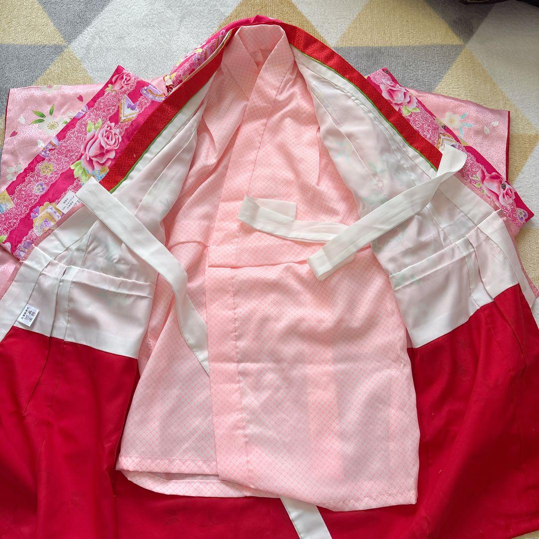 【pink feminine】七五三 3歳 　女の子　着物・襦袢・被布セット