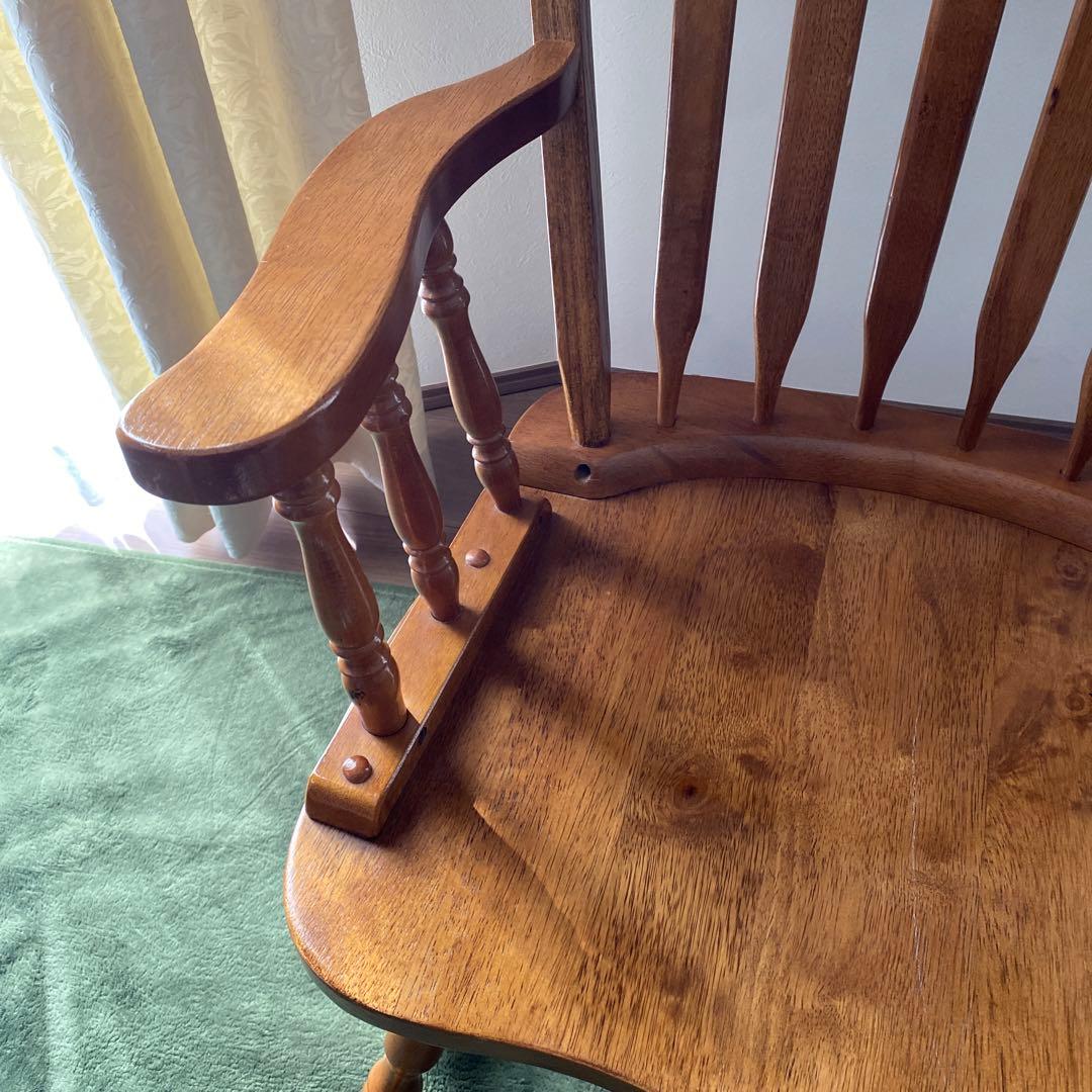 木製ロッキングチェア アームレスト付　椅子 アンティーク