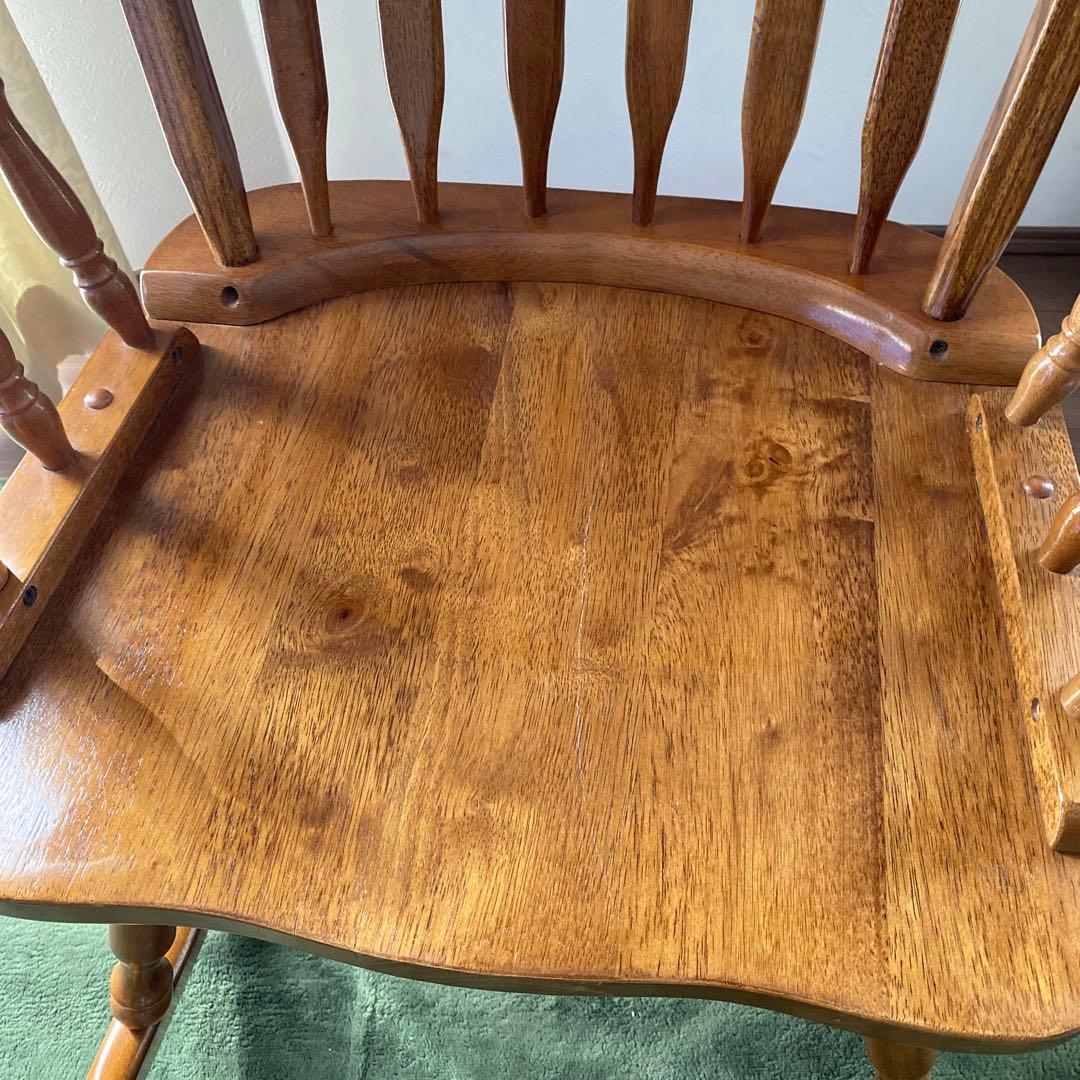 木製ロッキングチェア アームレスト付　椅子 アンティーク