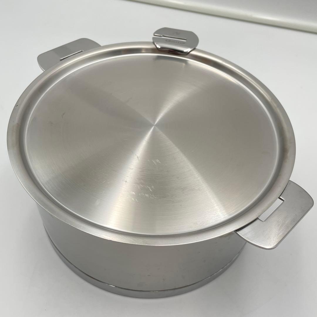 美品】CRISTEL Lシリーズ 深鍋 20cm ステンレス蓋付き IH対応