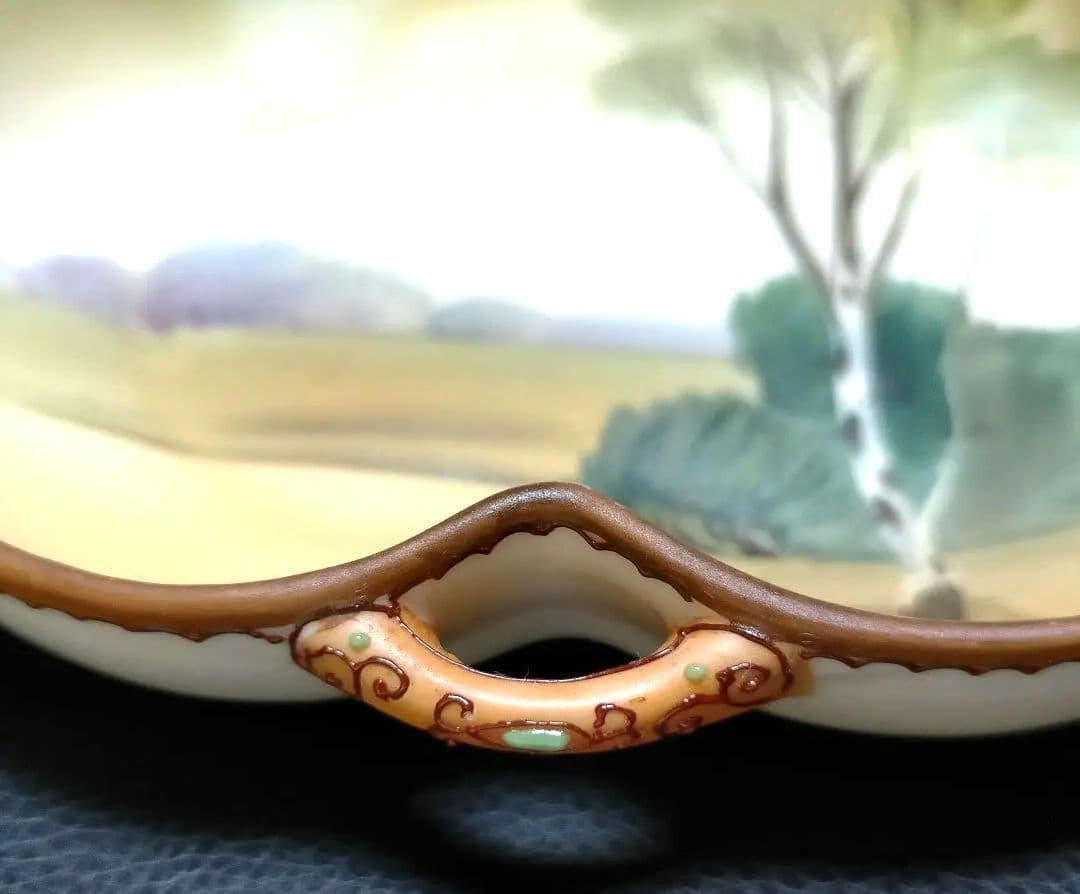 オールドノリタケ ジュール 盛り上風景絵 ボウル