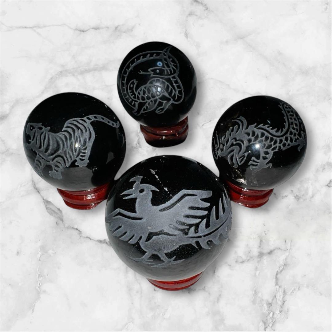 モリオン 黒水晶 開運 風水 四神相応球 守り神 魔除け