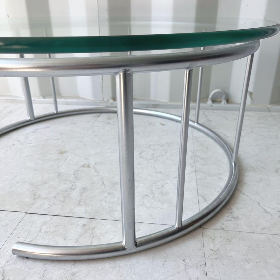 取付無料！HUKLA フクラ TMRB 円形ガラスセンターテーブル✨