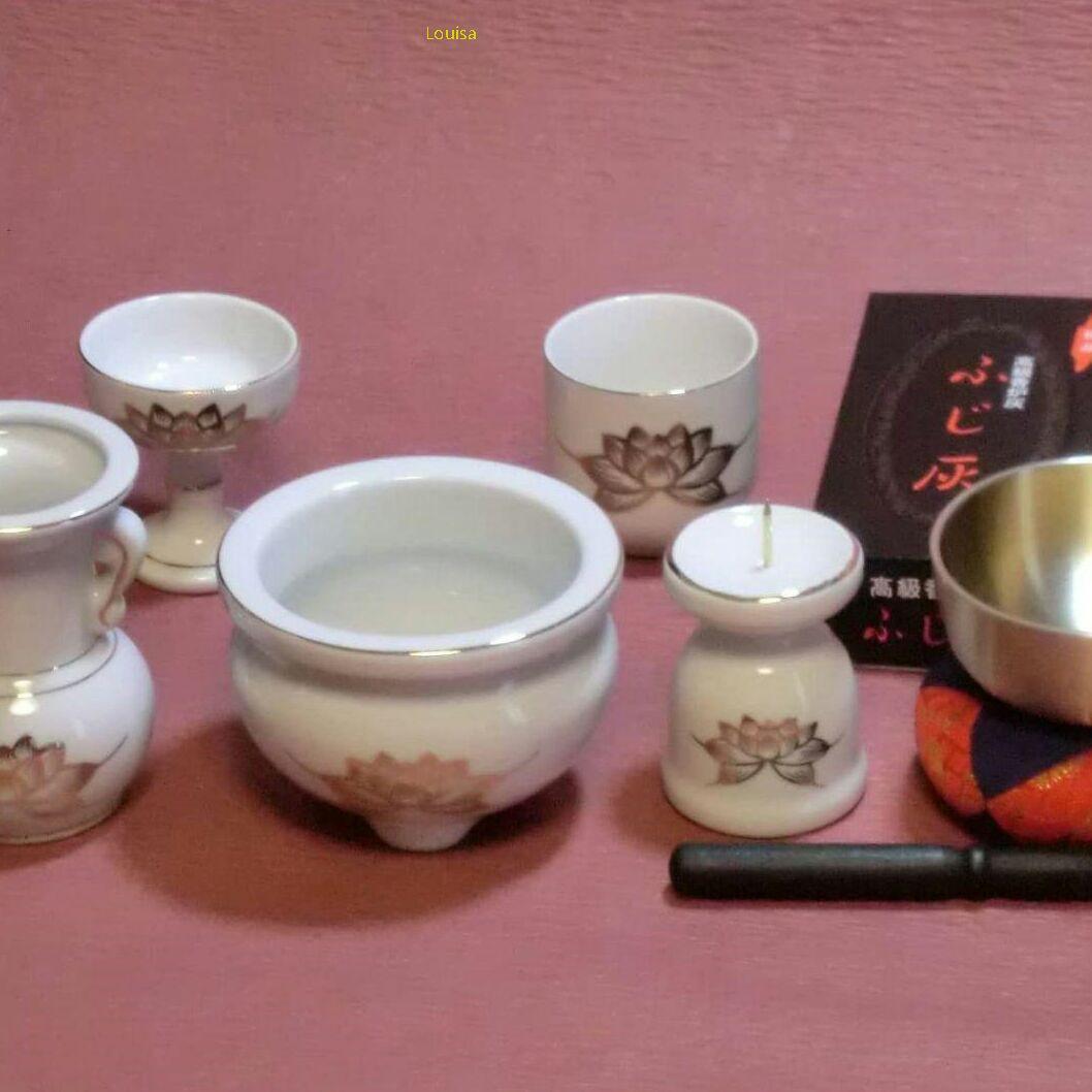 仏具セット 7点 金ハス組合せ 小型仏壇上置き型仏壇に最適1