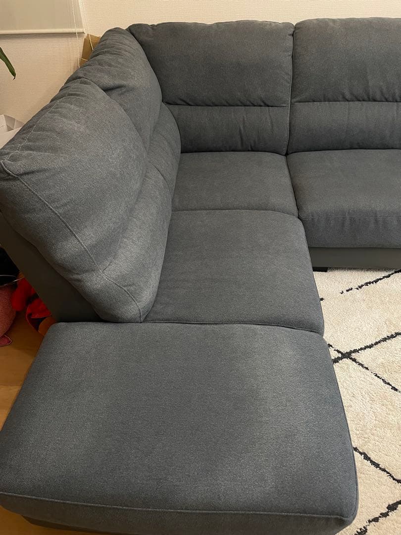 【引取り限定】ニトリ　L字型ソファ 2布張り　カウチソファー