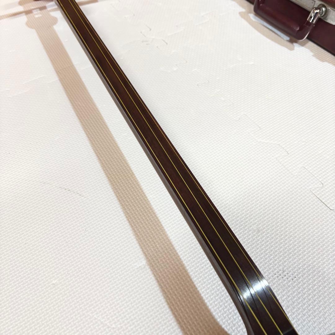 長唄三味線 細棹 丸打胴 さわり山 ハードケース 楽譜付き 五厘大胴 経木