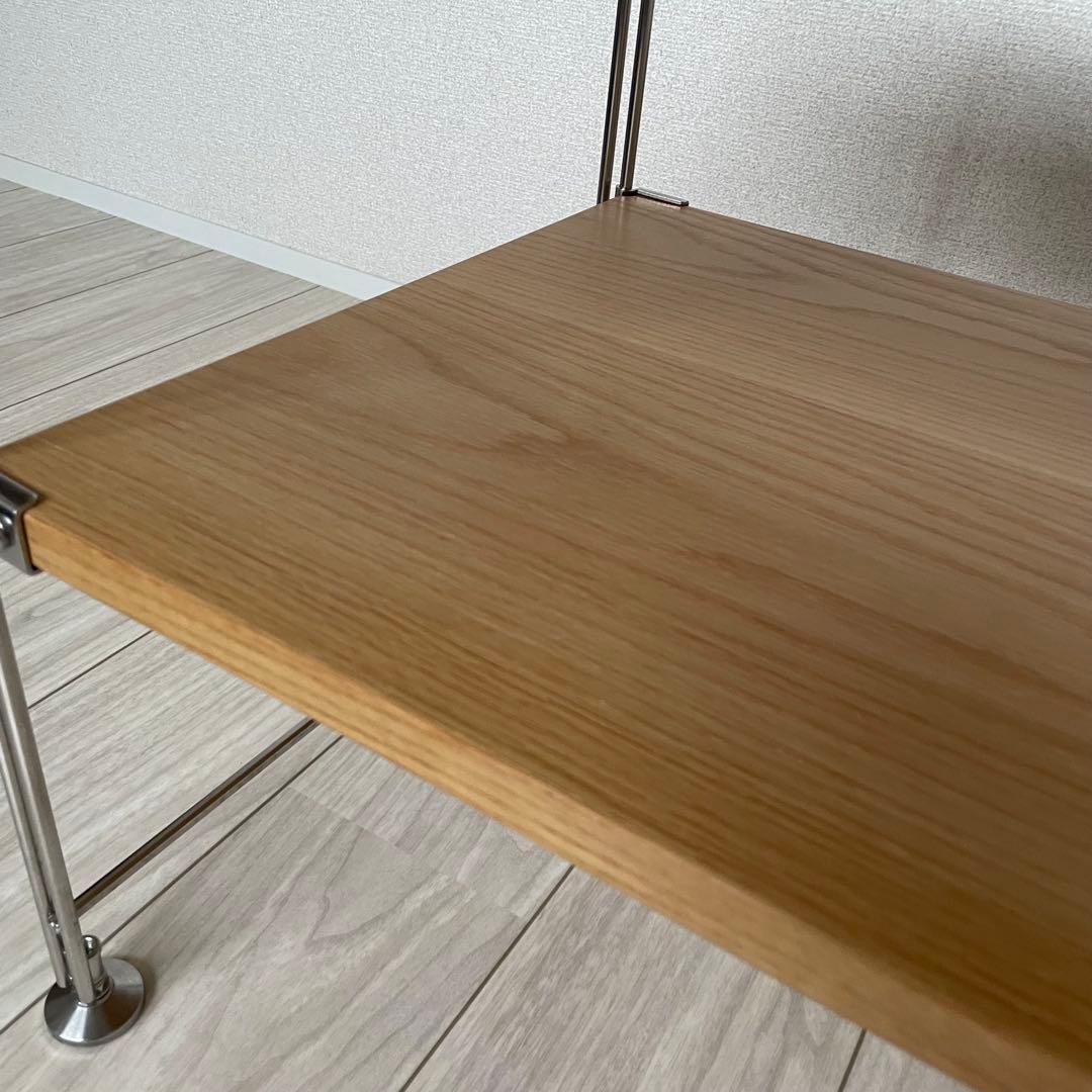 無印良品 ステンレスユニットシェルフ オーク材棚 ミニ　帆立2本のみ