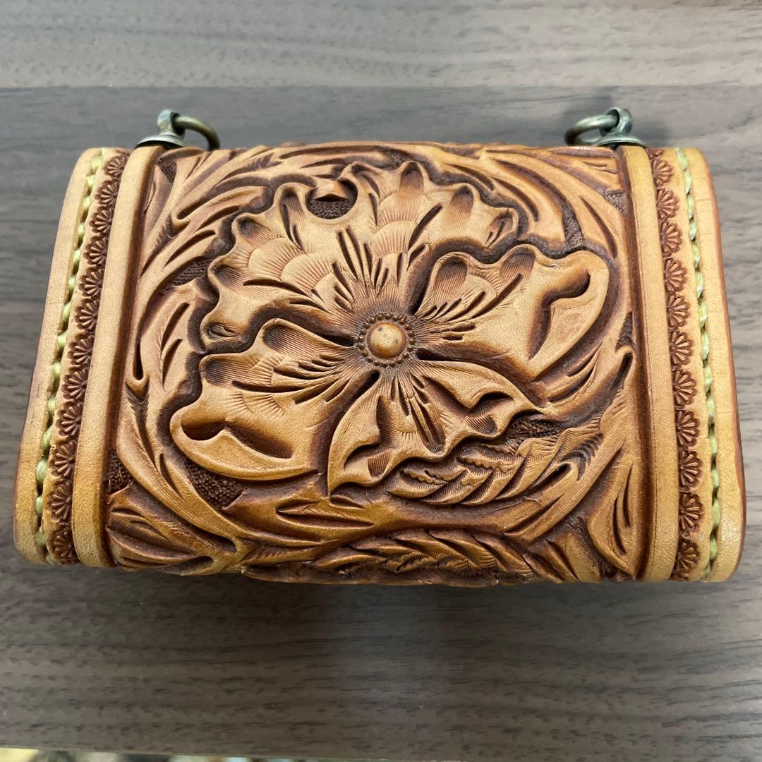 大和工房　カービング　ミニ財布　名刺入れ　未使用に近い