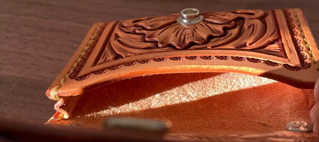 大和工房　カービング　ミニ財布　名刺入れ　未使用に近い