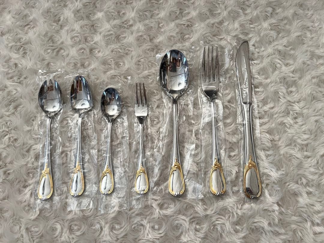 マーシャン　カトラリーセット　カルバンモード（金彩）ディナーセット〈34本〉※