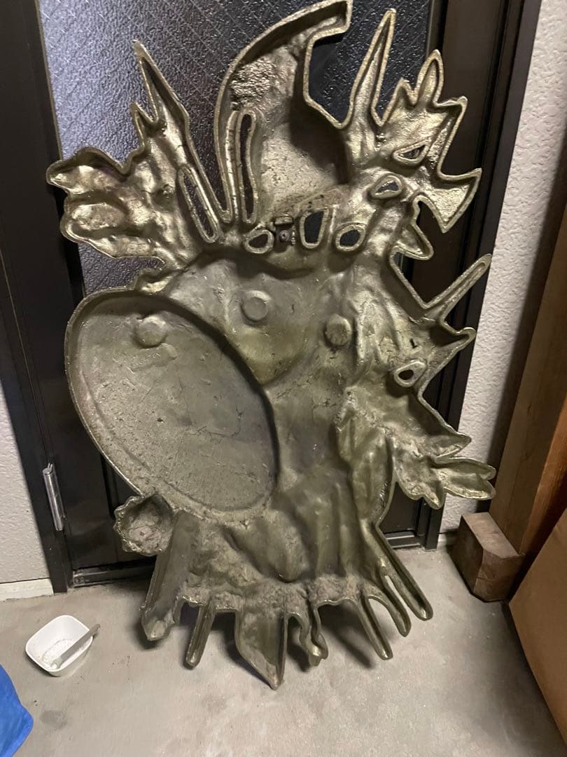 アンティーク　洋館　大正ロマン　ブロンズ風壁飾り　騎士　中古品