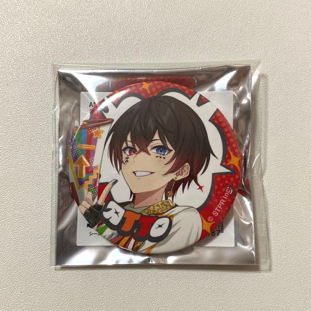 AMPTAKxCOLORS あっとくん 缶バッジ 等身 レインボーロード中77