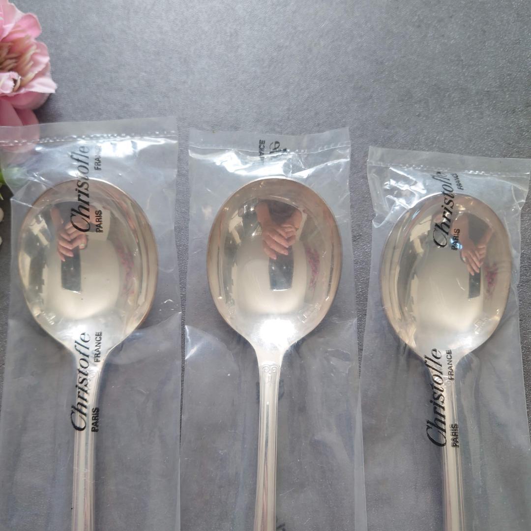 希少 クリストフル マルメゾン 未開封 コンソメスプーン 3点