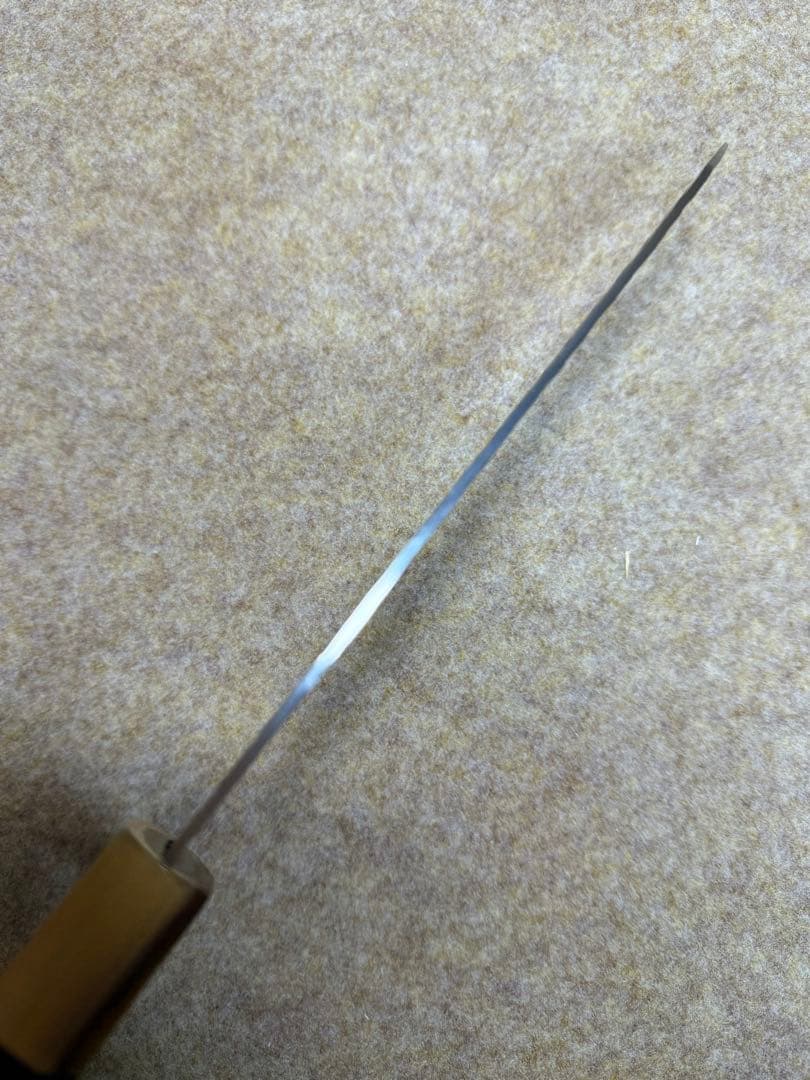 義弘作　三徳　包丁　AUS10ダマスカス鋼　6寸　山脇刃物　紫檀白水牛八角柄