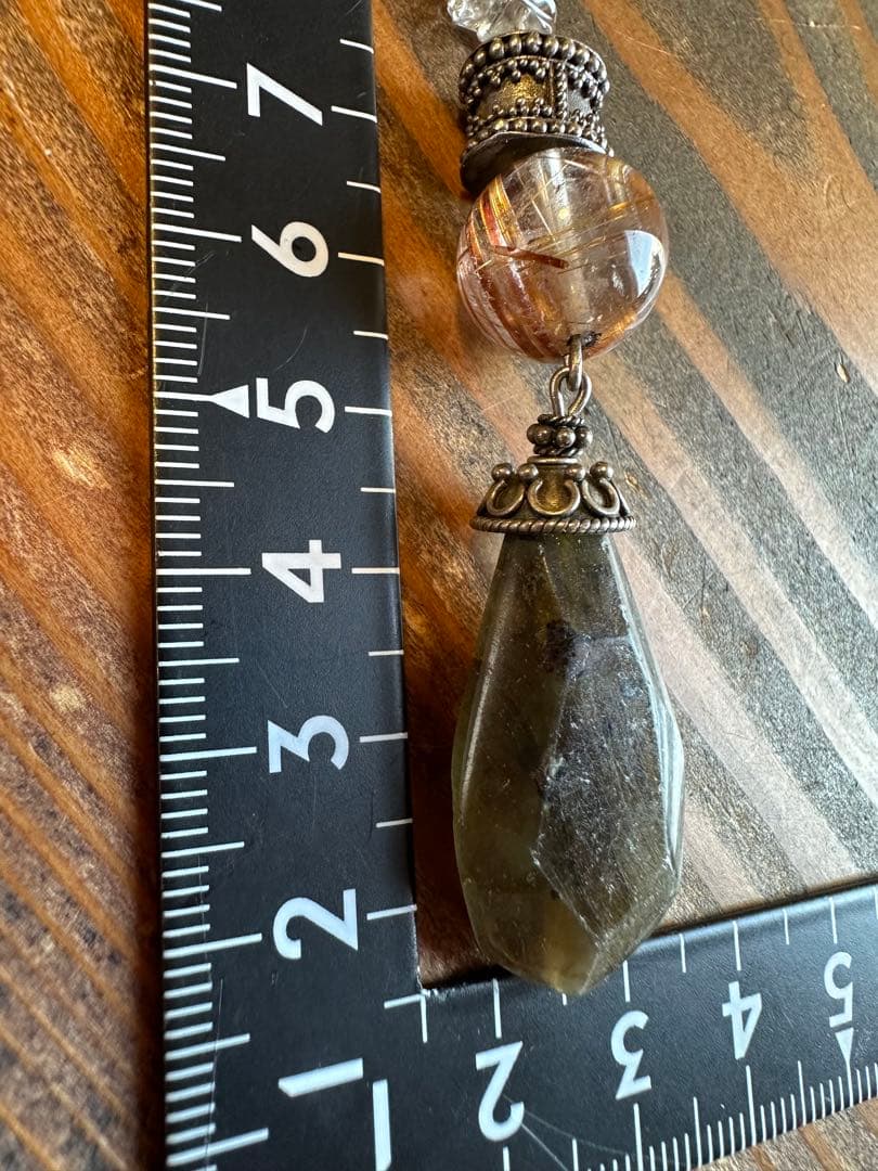 【ハンドメイド 】願いを叶えるラブラドライト &ガーデンクォーツルチルネックレス